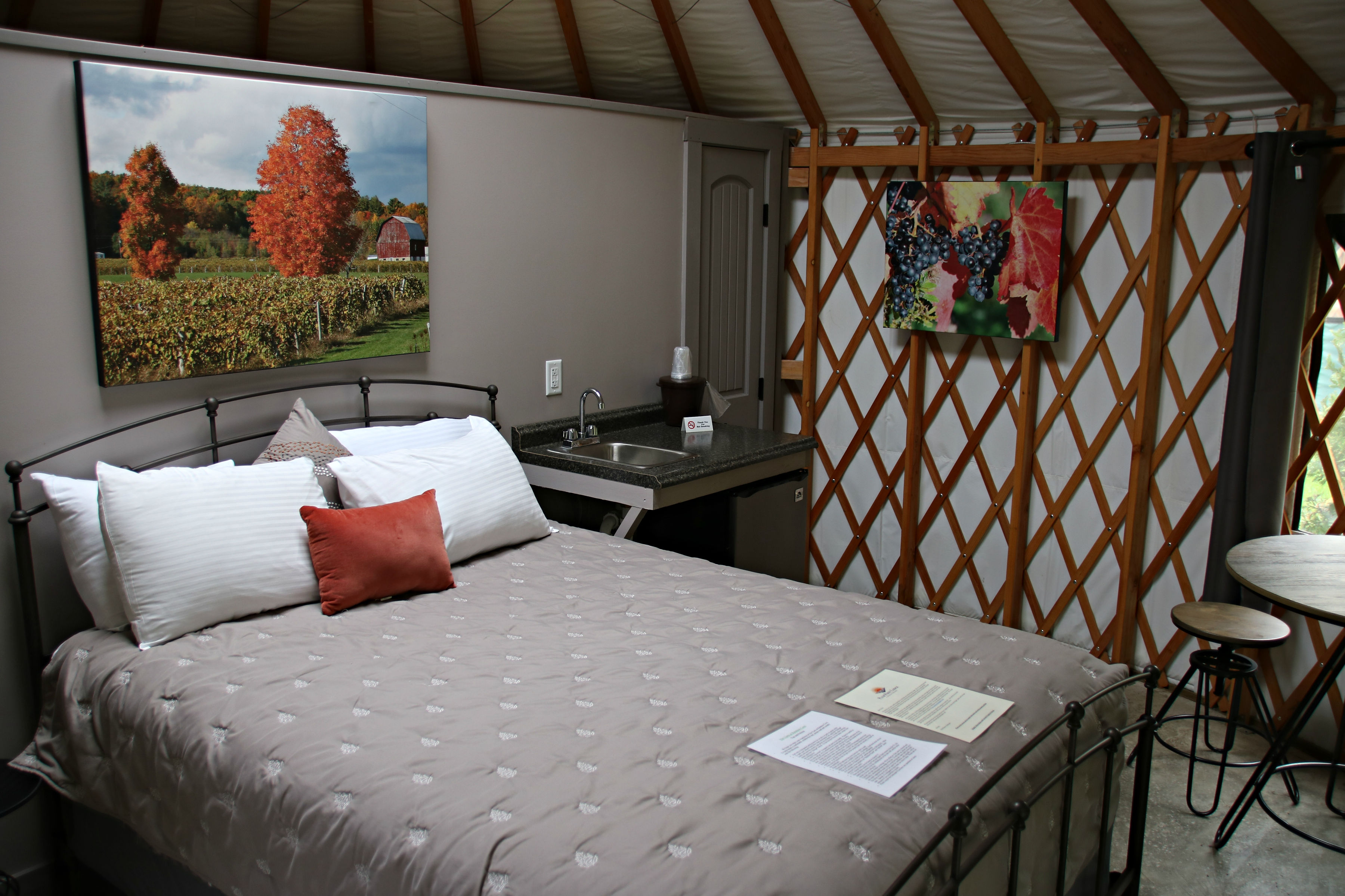 Inside yurt